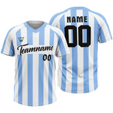 Custom Blue-White Stripe Throwback Baseball Jersey